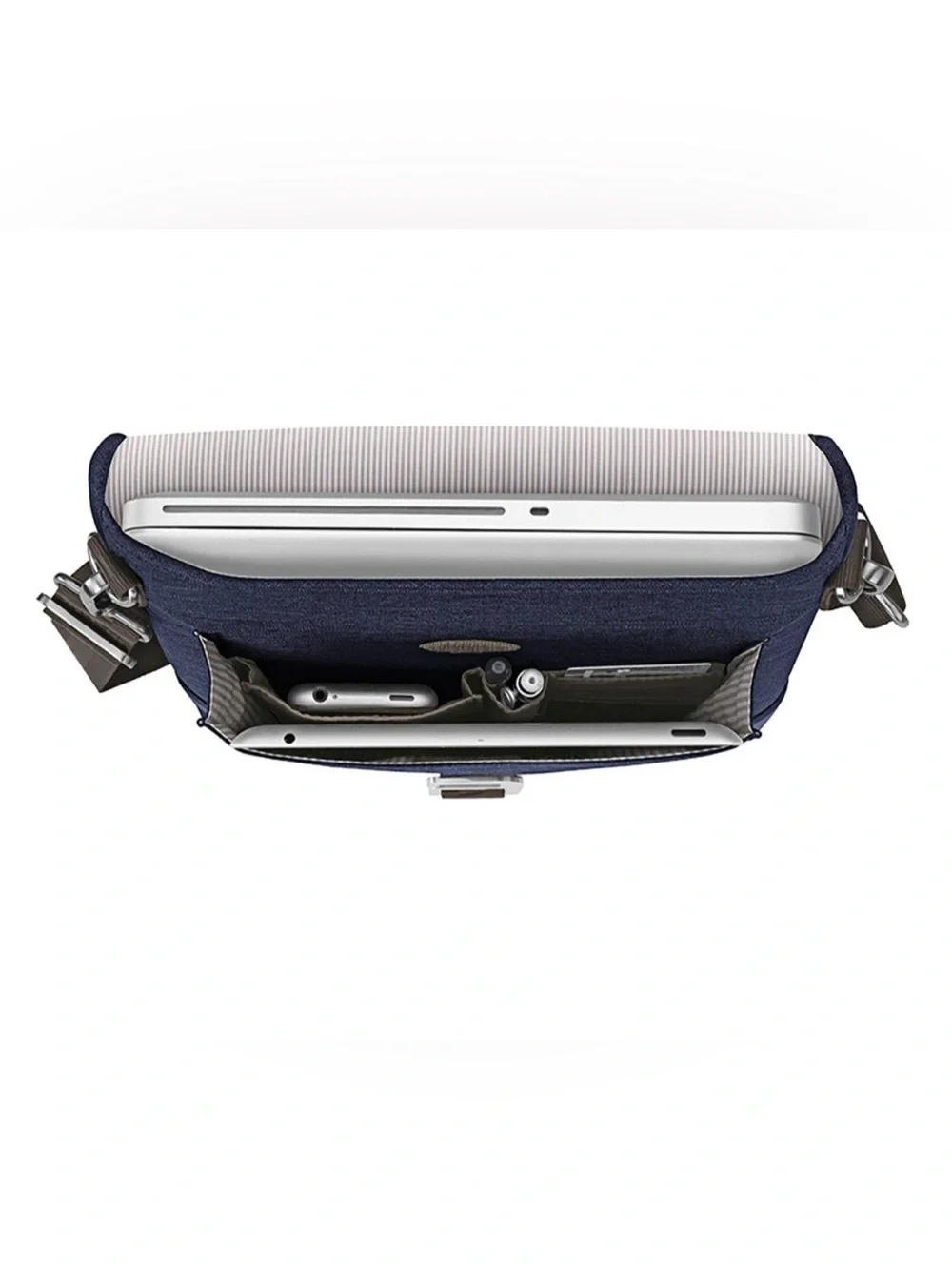 Brenthaven Collins Vertical Messenger Bag,  Indigo chambray, like new